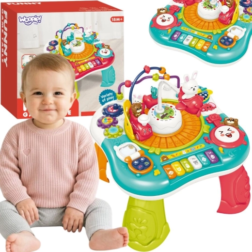 Woopie baby interaktívny vzdelávací stolík 2 v 1 s klavírom a zvukmi