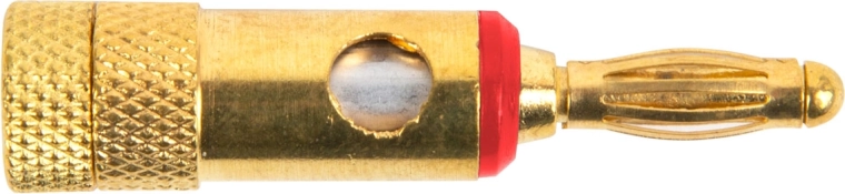 Pozlátený banánikový konektor červený