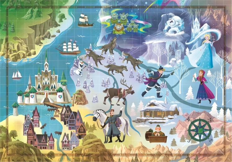 Puzzle Story Maps: Ľadové kráľovstvo 1000 dielikov