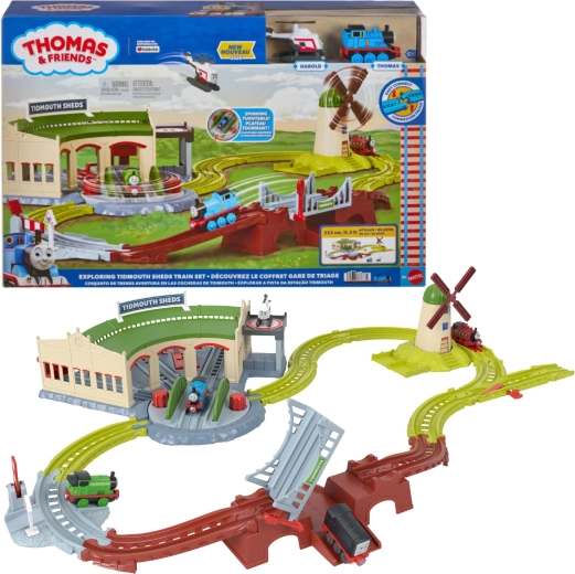 Fisher-Price Thomas & Friends súprava koľají Depo Tidmouth 253 cm s Tomášom a Haroldom