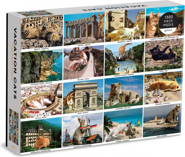 Galison puzzle mačky na prázdninách 1500 dielikov