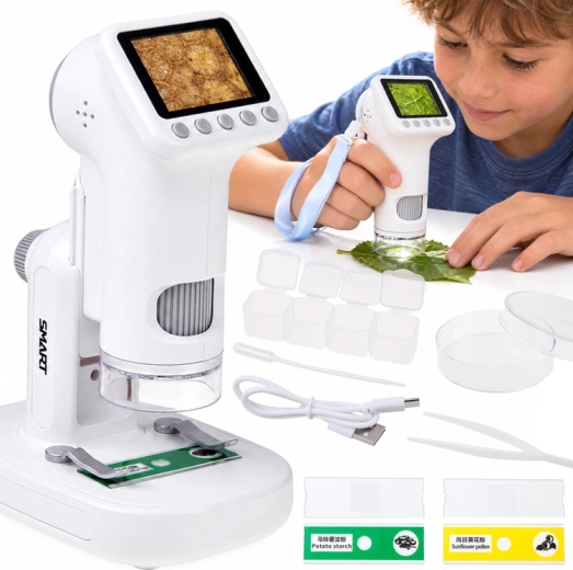 Detský digitálny mikroskop s LCD displejom a zväčšením až 1600×