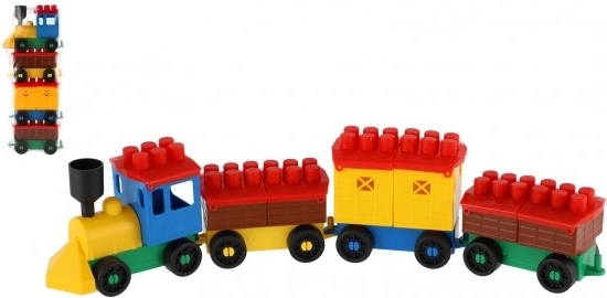 Stavebnica vlak s 3 vagónikmi LORI v sáčku