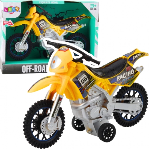 Motokrosová hračka off-road žltá so svetlami a zvukmi