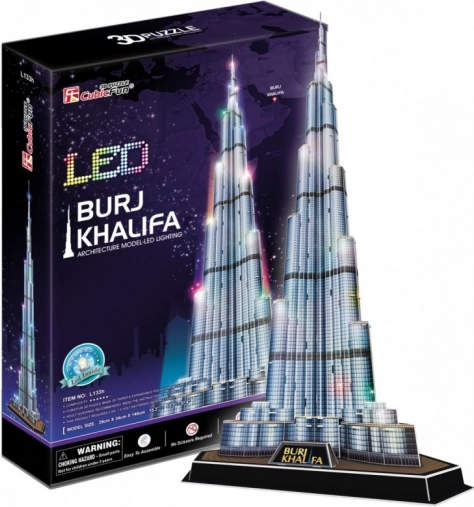Svetiace 3D puzzle Burdž Chalífa 136 dielikov
