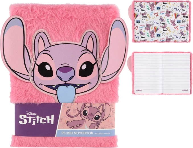 Krúžkový zošit s plyšovými doskami Lilo a Stitch Angel