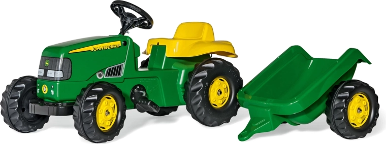 Šliapací traktor Rolly Kid John Deere s vlečkou zelený