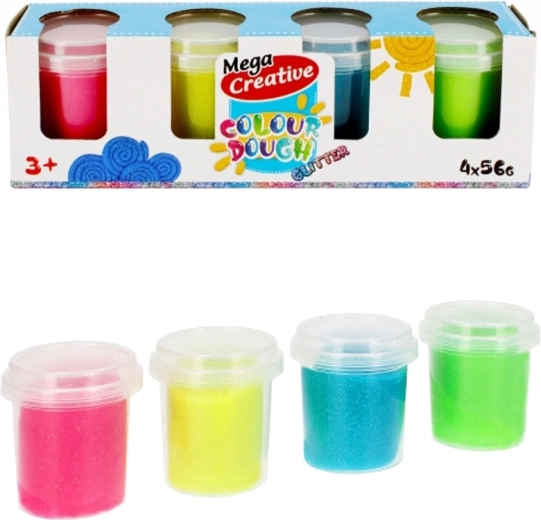 Trblietavá plastelína v tubách (4 farby) - 1 kus