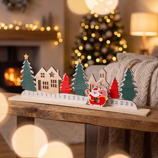 Adventný kalendár s vianočnou dedinkou a Mikulášom