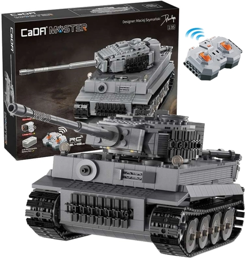 CaDA Master diaľkovo ovládaný sivý tank Tiger RC 925 dielikov