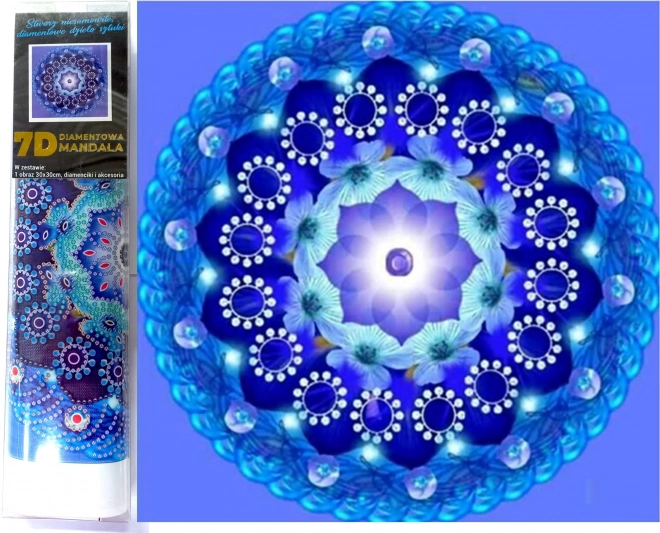Diamantové maľovanie 7D Polnočná mandala 30 × 30 cm