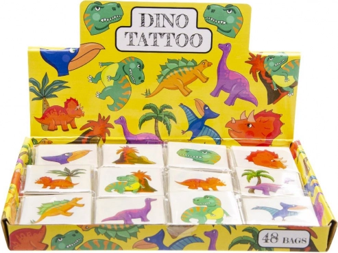 Dočasné tetovania s motívom dinosaurov – sada 12 motívov