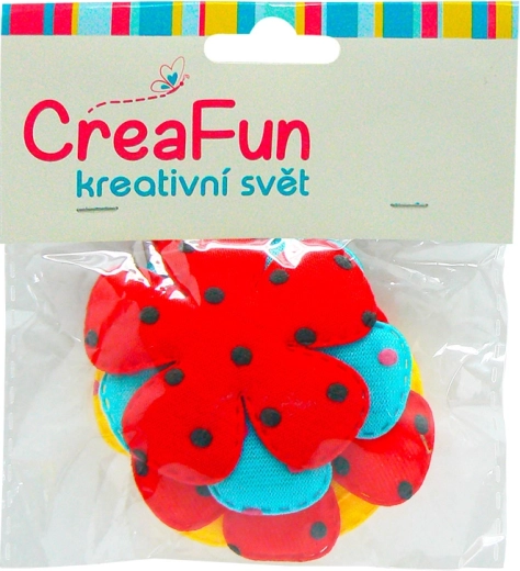 Textilné kvety s bodkami, sada 5 ks (5,5 cm) – SPARKYS