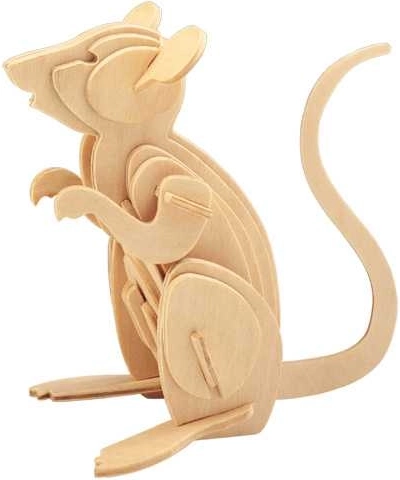 Woodcraft drevené 3D puzzle myš