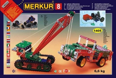stavebnica merkur 8 – 130 modelov, 1405 ks, 5 vrstiev