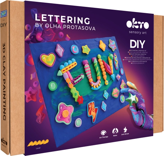 Okto lettering výtvarný set na maľovanie hmotou Fun 30 × 40 cm