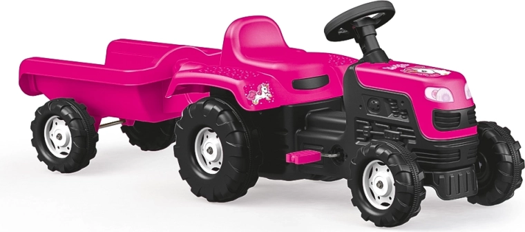 Šliapací traktor s vlečkou Jednorožec