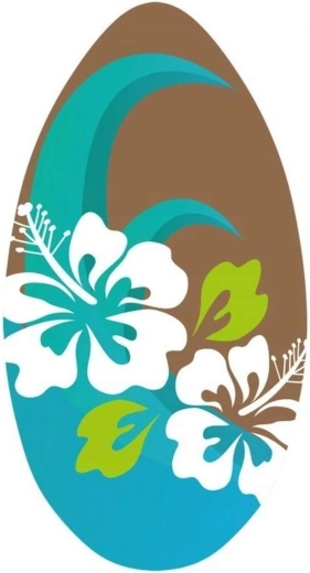 SportX drevený skimboard s kvetmi 96 cm