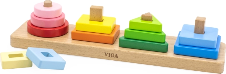 Viga drevená vkladačka s geometrickými tvarmi