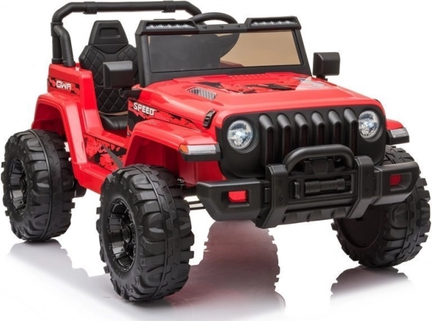 elektrické autíčko lean cars červené 12v s eva kolesami a bluetooth