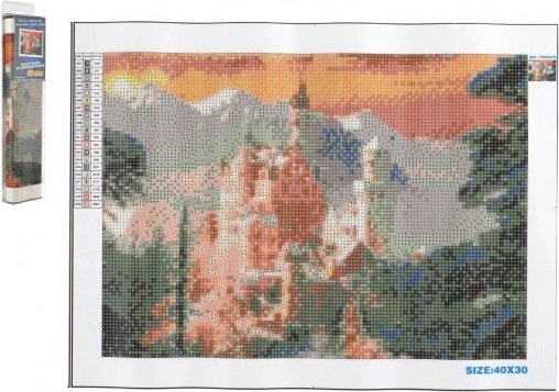Diamantové maľovanie NORIMPEX – Neuschwanstein v zime 30 × 40 cm