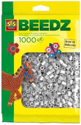 SES Creative zažehľovacie korálky 1000 ks – sivé