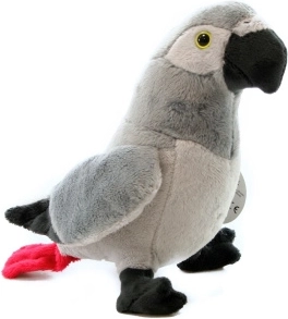 Plyšový sivý papagáj 20 cm
