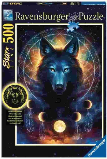 Ravensburger svietiace puzzle Lunárny vlk 500 dielikov