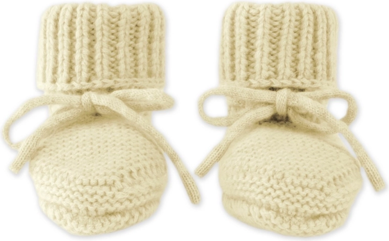Pletené topánočky Lodger merino butter 0–6 mesiacov