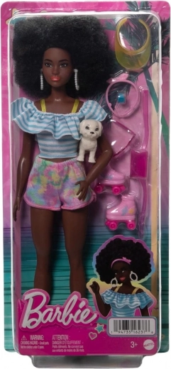 Barbie deluxe módna bábika – trendy korčuliarka s doplnkami a šteniatkom