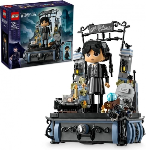 LEGO Wednesday Addams – zberateľská figúrka s bránou Akadémie Nevermore