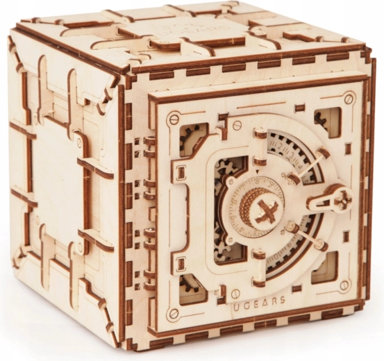 Drevený mechanický trezor UGEARS – 3D puzzle 179 dielikov