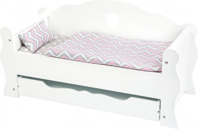 Biela drevená postieľka pre bábiky Small Foot