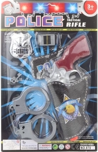 Policajná sada pre deti s pištoľou, putami a odznakom