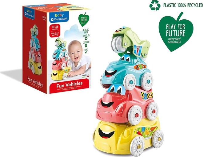 Clementoni Baby stohovacie zábavné vozidlá Play for Future
