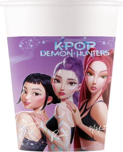 Papierové poháriky Demon hunters K-POP 200 ml (8 ks)