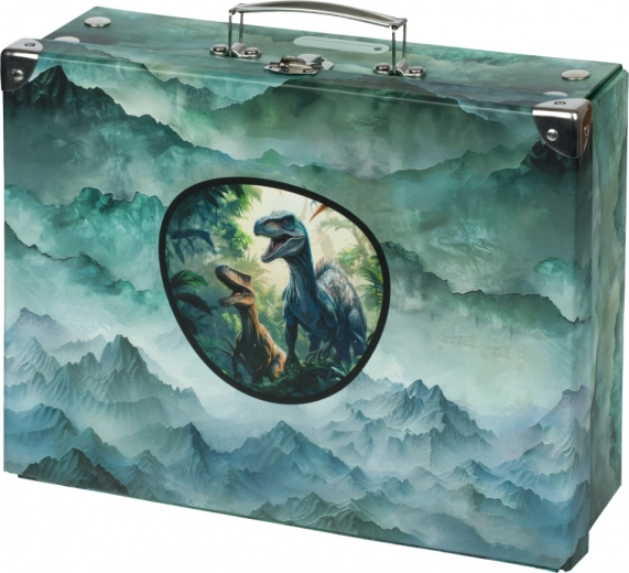 Skladací školský kufrík Dino s kovaním