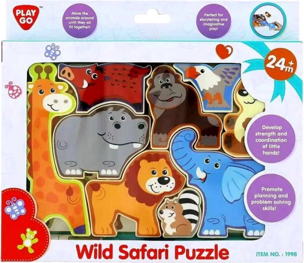 Detská drevená skladačka Safari zvieratká