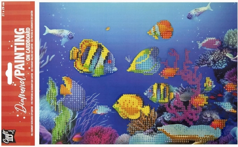 Diamantové maľovanie na doske Rybičky 29 × 21 cm