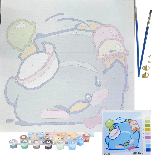 Kompletná sada: farby, štetce, rám