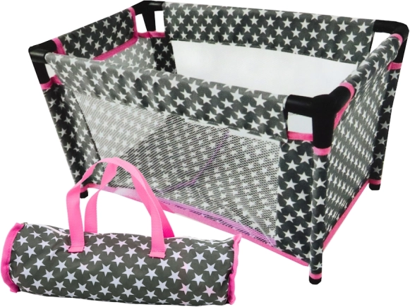 Postieľka pre bábiky s hviezdičkami Alice sivoružová