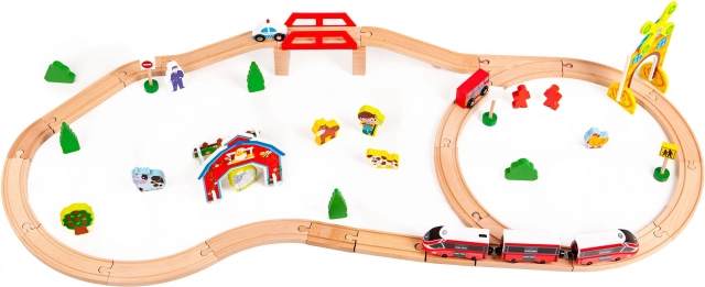 Drevená železnica na batérie - Farma Ecotoys