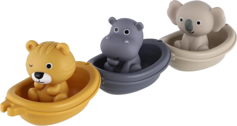 Plávajúce lodičky so zvieratkami pre radosť z kúpeľa