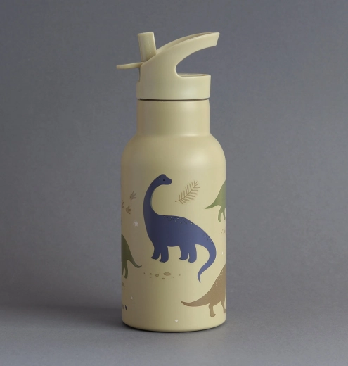 A Little Lovely Company nerezová fľaša na pitie s dinosaurami, 350 ml