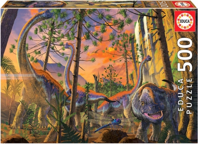 Puzzle EDUCA zvedavý dino – 500 dielikov