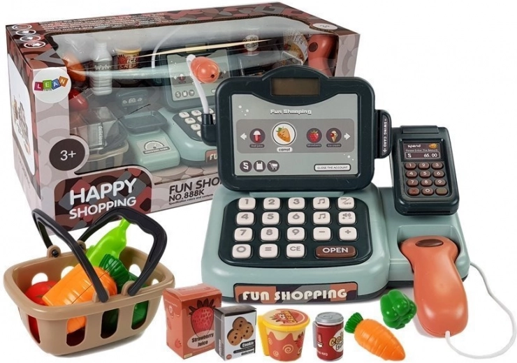 Detská pokladňa s mikrofónom, zvukmi a platobným terminálom