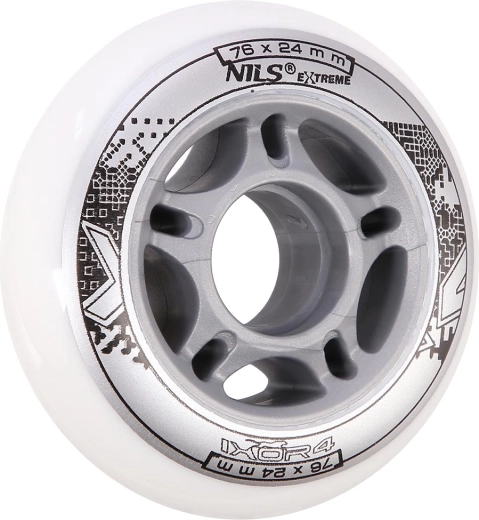 Kolieska NILS EXTREME PU 76 × 24 biele (sada 4 ks)
