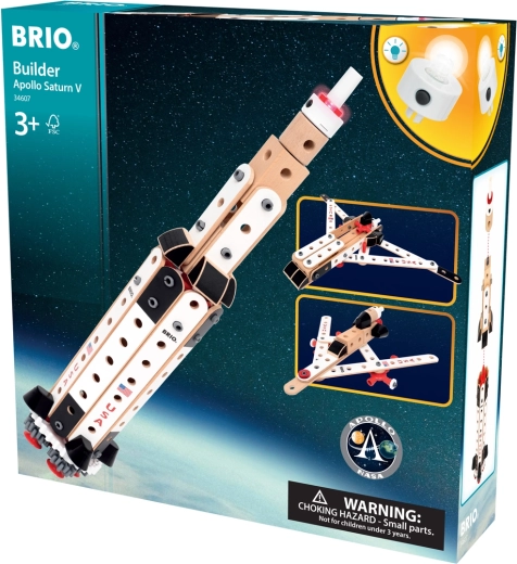 Stavebnica BRIO Builder NASA Apollo Saturn V – raketa a kreatívny set