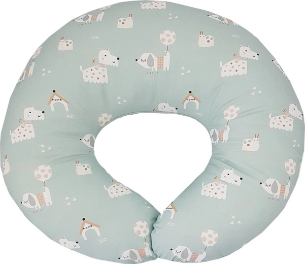EKO malý dojčiaci vankúš Velvet dogs mint 60 × 60 cm