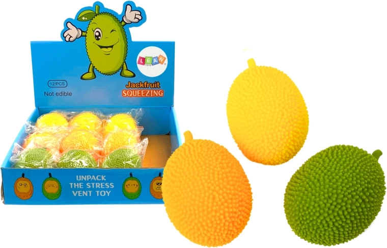 Antistresová mačkacia loptička v tvare jackfruitu – rozťahovacia gumová hračka